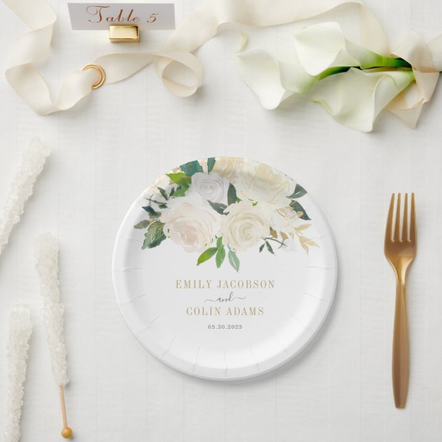 Reine Hochzeits- oder Brautparty-Teller Pappteller (Hochzeit)