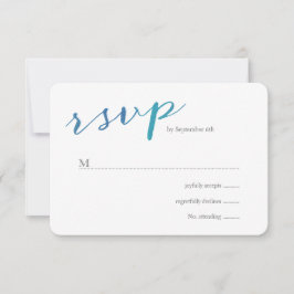 Reine Liebe Watercolor Wedding RSVP / Ocean Blue Karte
