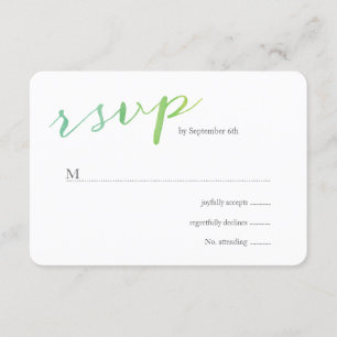 Reine Liebe Watercolor Wedding RSVP / Weißer Rücke Karte