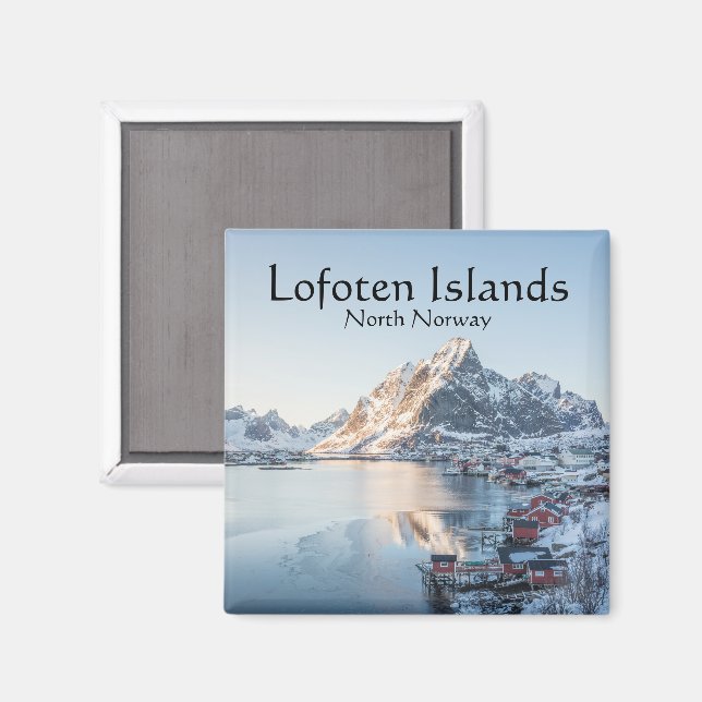 Reine Lofoten Norwegen Magnet (Vorderseite/Rückseite)