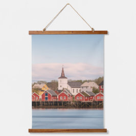 Reine Lofoten Norwegen Wandteppich Mit Holzrahmen