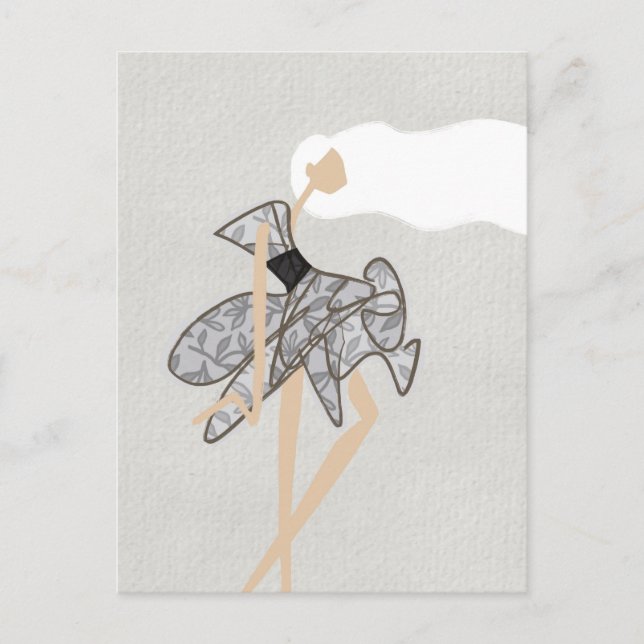 Reine Motion Muse Glam Mode Kunst Postkarte (Vorderseite)