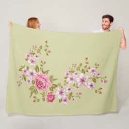 Reine Natur - Sommer der Rose 1 Fleecedecke