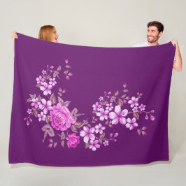 Reine Natur - Sommer der Rose 2 Fleecedecke