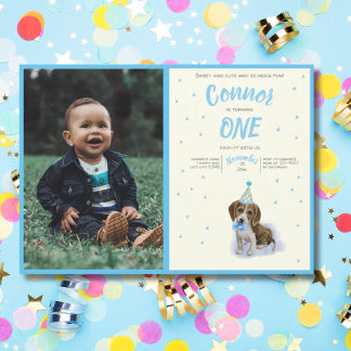 Reine Welpe 🐶 Basset Hound Erster Geburtstagskind Einladung