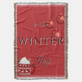 Reine Winterfreude mit Kakao und Weihnachtsschmuck Decke