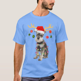 Reiner Miniaturschnauzer-Hund Santa-Familie T-Shirt