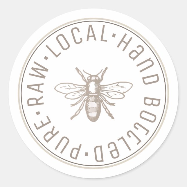 Reiner roher, handgetränkter Emblem Taupe Honey Runder Aufkleber (Vorderseite)