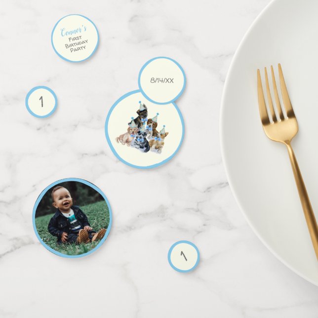 Reiner Welpe | Dekoration des Fotos von Hunden Blu Konfetti (Gruppe)