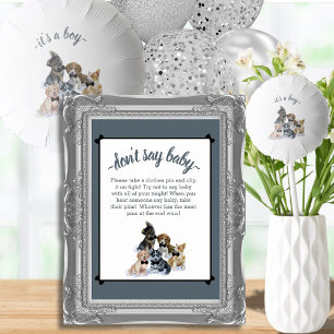 Reiner Welpe Elegant Say Baby Shower Game Poster
