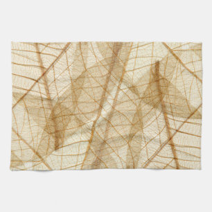 Reines Creme-Beige-Spitzenlaub Geschirrtuch