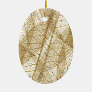 Reines cremefarbenes Spitzenlaub Keramikornament