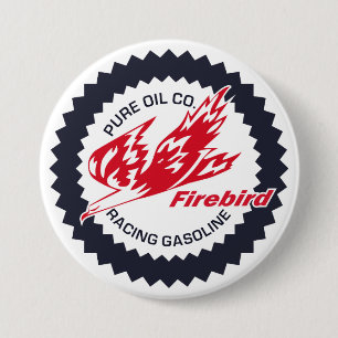 Reines Firebird-Rennbenzin-Vintage-Schild Button