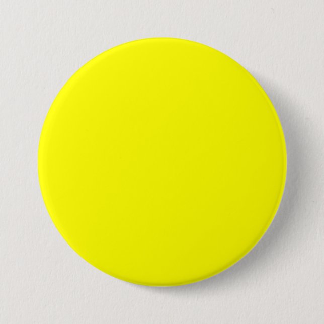 Reines Gelb - Neon Lemon Bright Template Blank Button (Vorderseite)