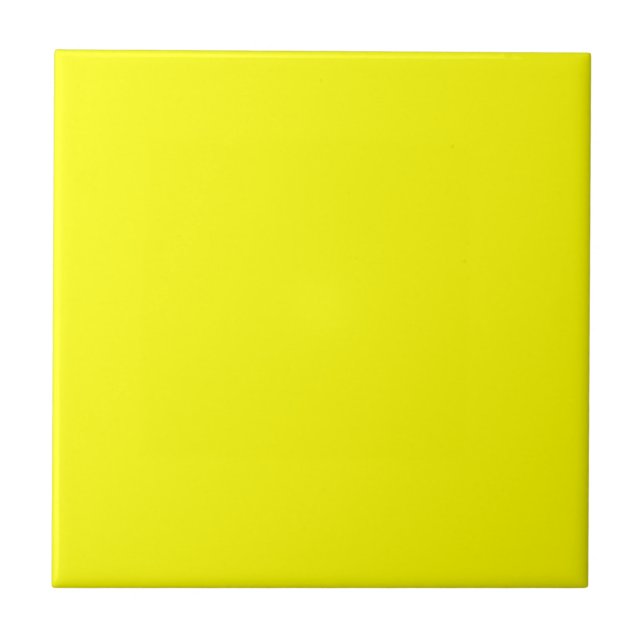 Reines Gelb - Neon Lemon Bright Template Blank Fliese (Vorderseite)