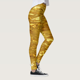 REINES GOLD-FOLIENDESIGN + Ihr Text / Foto Leggings