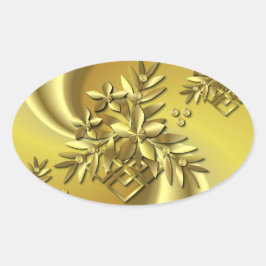 Reines Gold Ovaler Aufkleber