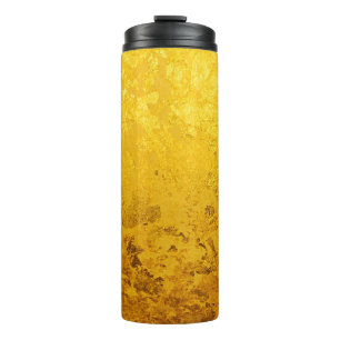 REINES GOLDENE BLATT Muster + Ihr Text / Foto Thermosbecher