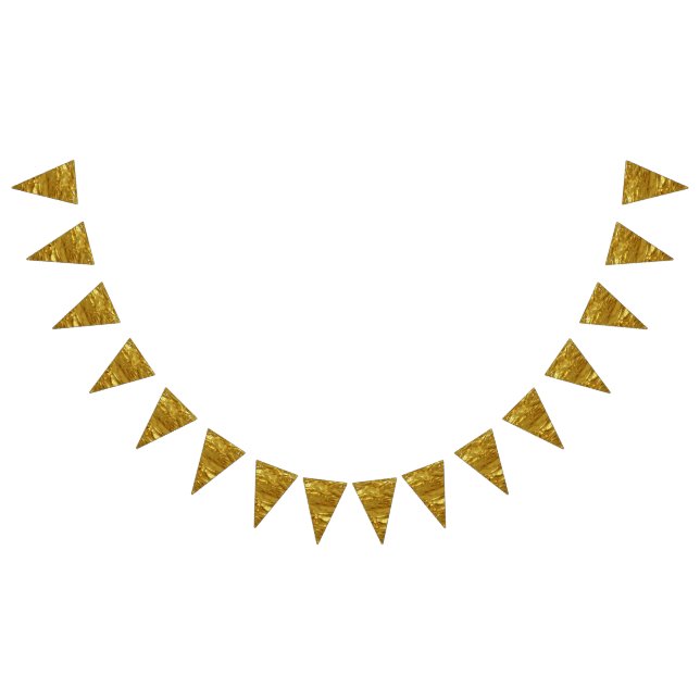 REINES GOLDfolie Muster + Ihr Text/Foto Wimpelkette (Alle)