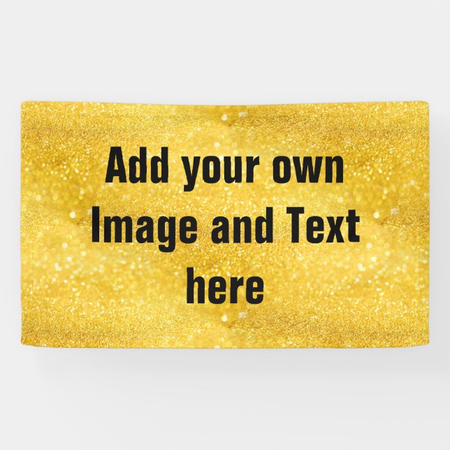 REINES GOLDGlitzern-Muster + Ihr Text/Foto Banner (Horizontal)