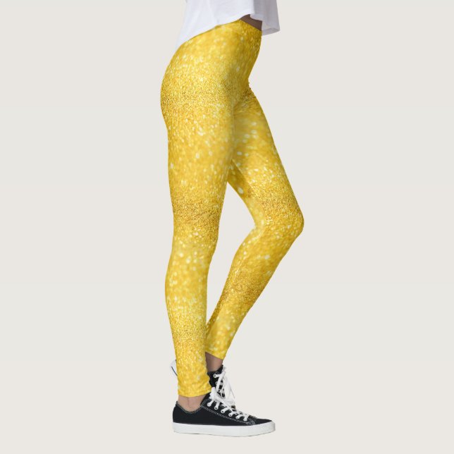 REINES GOLDGlitzern-Muster + Ihr Text/Foto Leggings (Rechts)