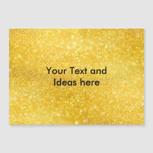 REINES GOLDGlitzern-Muster + Ihr Text/Ideen Magnetkarte