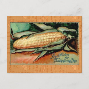 Reines Korn: Vintage Thanksgiving-Grußkarte Feiertagspostkarte