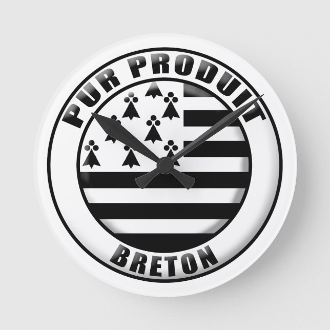 Reines Produkt die Bretagne Runde Wanduhr (Vorderseite)