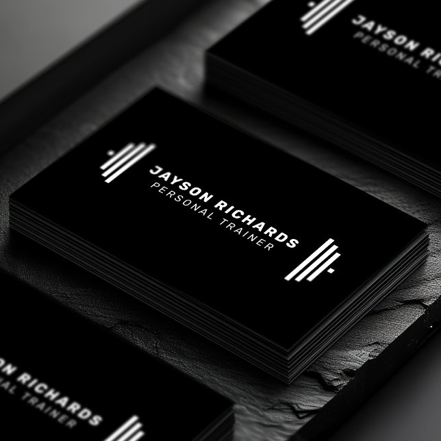 Reines Schwarz Fettes Barbell Personal Trainer Ein Visitenkarte (Von Creator hochgeladen)