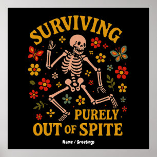 Reines Überleben aus dem spitzigen, lustigen Retro Poster