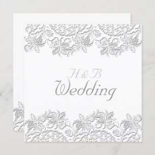 Reines Vintages französisches Hochzeitsgericht Einladung