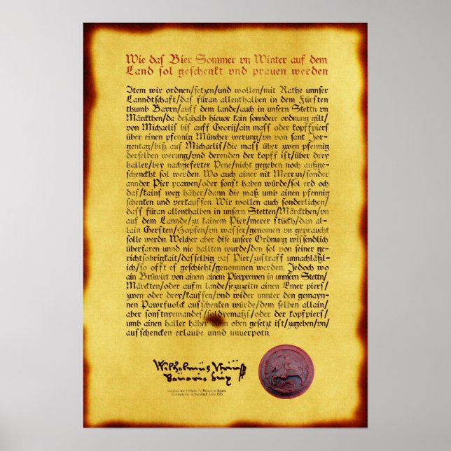 Reinheitsgebot Poster (Vorne)