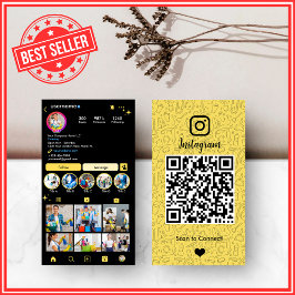 Reinigen Instagram Gelbe Housekeeping Maid QR Visitenkarte