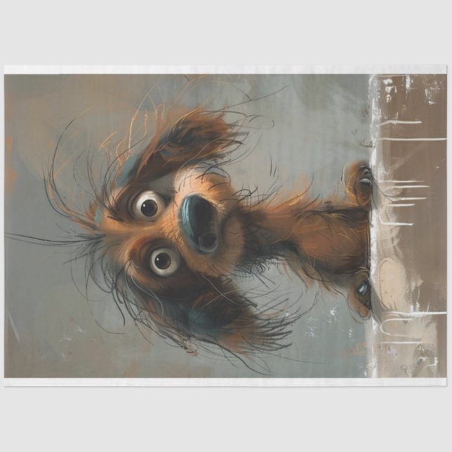 Reinigen Sie die Dackel Dog Decoupage Seidenpapier (Vorderseite)