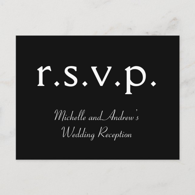 Reinigen Sie "r.s.v.p." Postkarte (Vorderseite)
