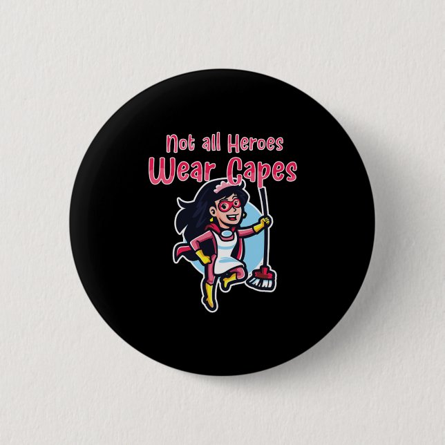 Reiniger Janitor Reinigungs-Service Janitors Gesch Button (Vorderseite)