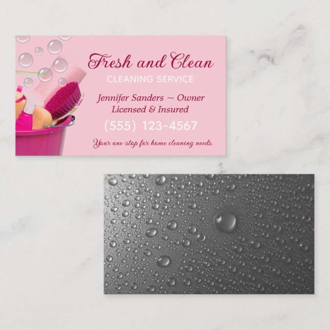 Reinigung der Kühlräume Visitenkarte (Vorne/Hinten)