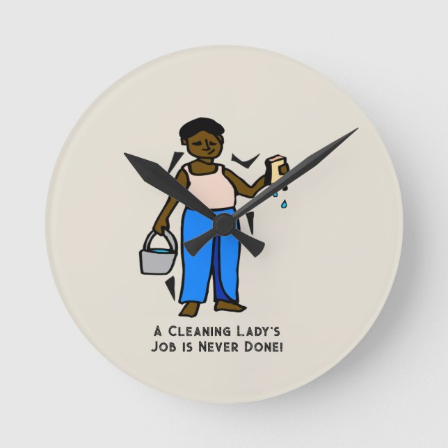 Reinigung der Lady Job Clock Runde Wanduhr (Vorderseite)