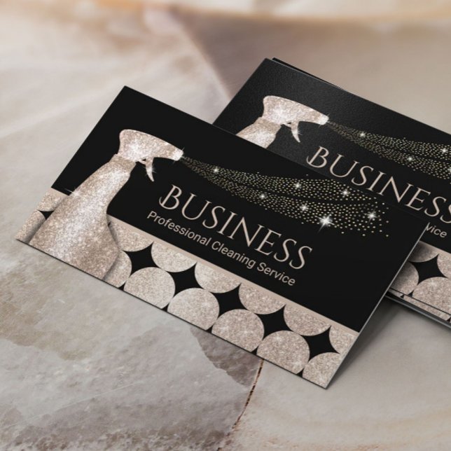 Reinigung des Hauses Geometrische Goldene Zirkel Visitenkarte (Von Creator hochgeladen)