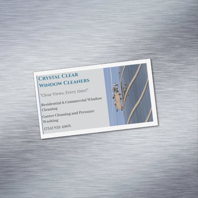 Reinigung des Kommerziellen Reinigungsfensters Magnetische Visitenkarte (Beispiel)