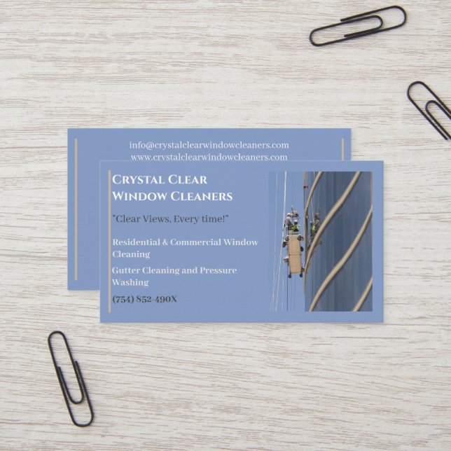 Reinigung des Kommerziellen Reinigungsfensters Visitenkarte (Vorderseite/Rückseite Beispiel)