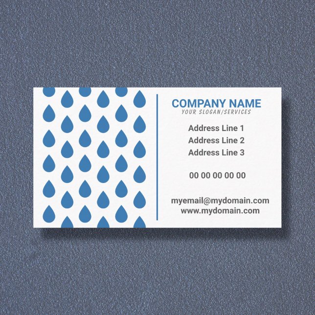 Reinigung des Pools Business Card & Water Drop Visitenkarte (Pool Cleaning Service Business Card)