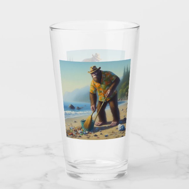 Reinigung des Strandes Glas (Vorderseite)
