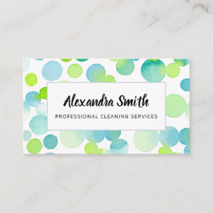 Reinigung hält Aquarell-Blasen-Visitenkarte Visitenkarte