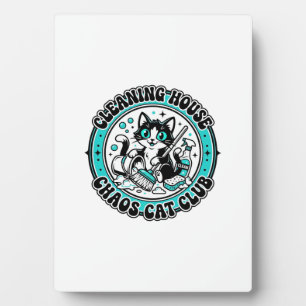 Reinigung Haus Chaos Katze Haustierliebhaber Shirt Fotoplatte