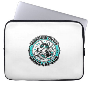 Reinigung Haus Chaos Katze Haustierliebhaber Shirt Laptopschutzhülle