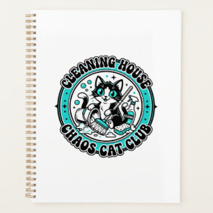 Reinigung Haus Chaos Katze Haustierliebhaber Shirt Planer