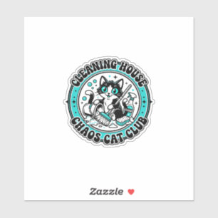 Reinigung Haus Chaos Katze Katzenliebhaber Shirt K Aufkleber