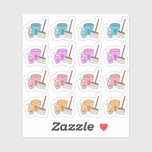 Reinigung Haus Chores Tagesarbeit Bujo Planer Aufkleber (Blatt)