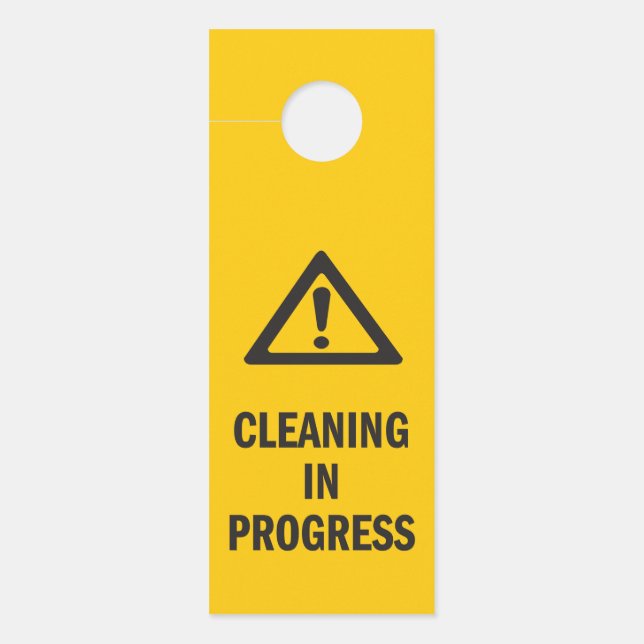 Reinigung in Progress Vorsicht gelb Türanhänger (Vorderseite)